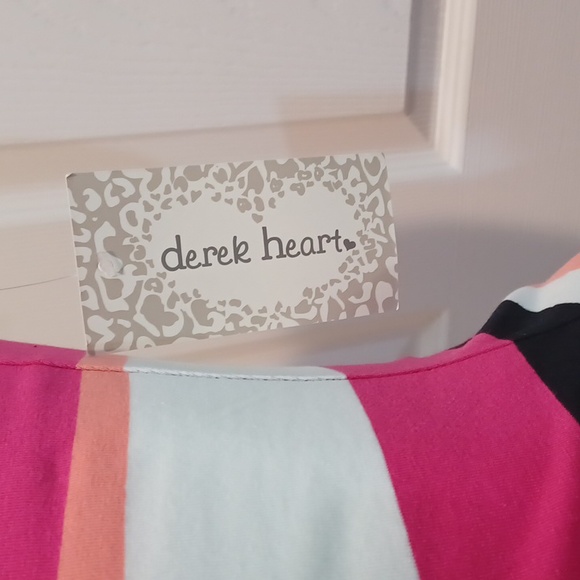 Derek Heart XL stretch spaghetti Strap Striped Mini Dress - Picture 2 of 7